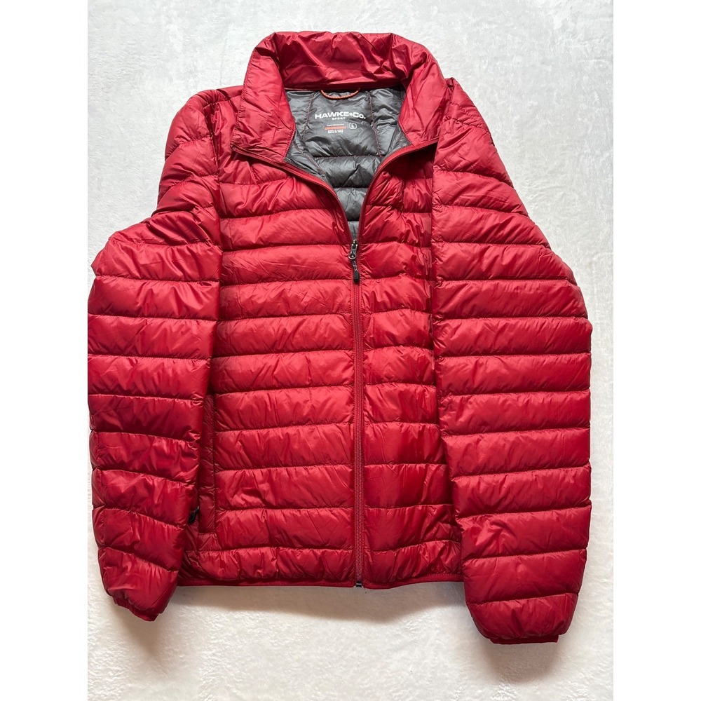 Hawke&Co Sport Performance Red Lightweight‎ Quilted Puffer Jacket Down Filled, L